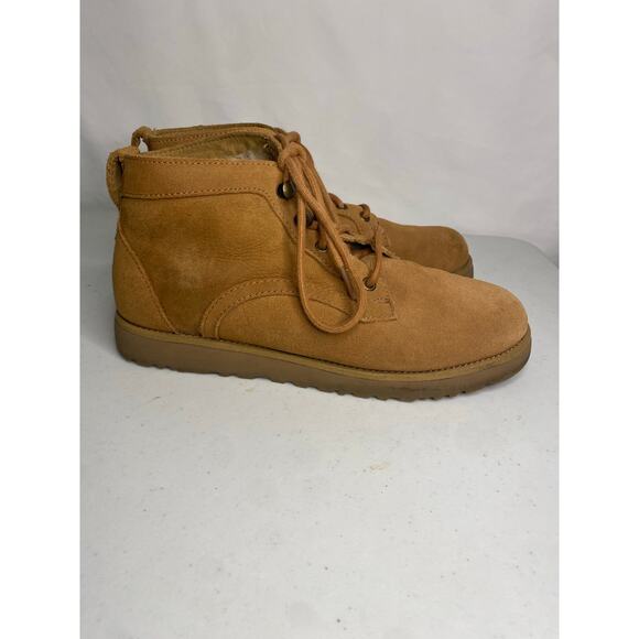 UGG Bethany Chestnut Lace Up Boot Womens Suede Sheepskin Fur Lined Size 7 - Picture 7 of 15